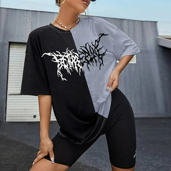 Aayomet Tops For Women Casual Fall Womens Short Sleeve V Neck Dolman Tops with Side Shirring Loose Fit Shirts,Gray XXL