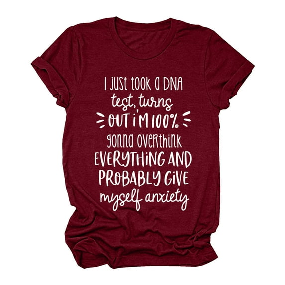 Aayomet Tops For Women Women Casual Top Shirt Letter Printed Shirt Blouse Short Sleeve Round Graphic Tees For Women ,S