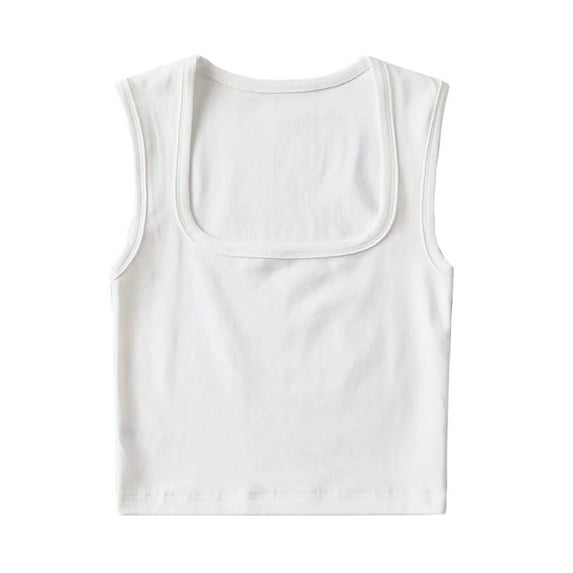 Aayomet Tops For Women Womens Halter Tops Sleeveless Summer Strap Tank Tops High Neck Casual Cami Tops Tee,White S