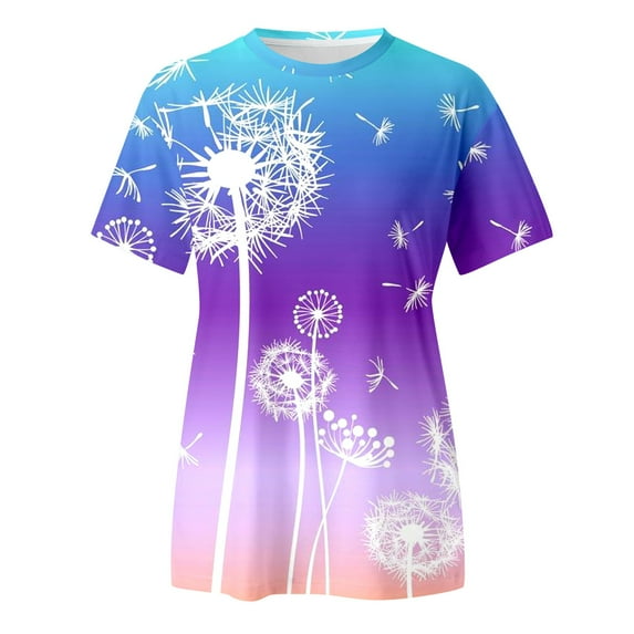 Aayomet Tops For Women Womens Tops Casual V Neck Ruffle Sleeve T Shirts Loose Fit Peplum Tops,Purple XXL