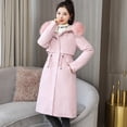 thumbnail image 1 of Aayomet Trench Coats For Women Women's Double Breasted Trench Coats Mid-Length Belted Overcoat Long Dress Jacket with Detachable Hood,Pink 3XL, 1 of 4