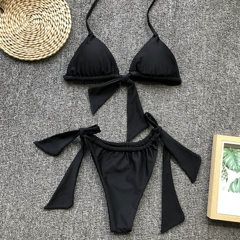 Simple black bikini set discount