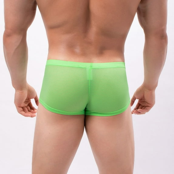 Aayomet Underpants For Men Men's Jockstrap Underwear Breathable Mesh Supporter Cotton Pouch Jock Briefs,Green M