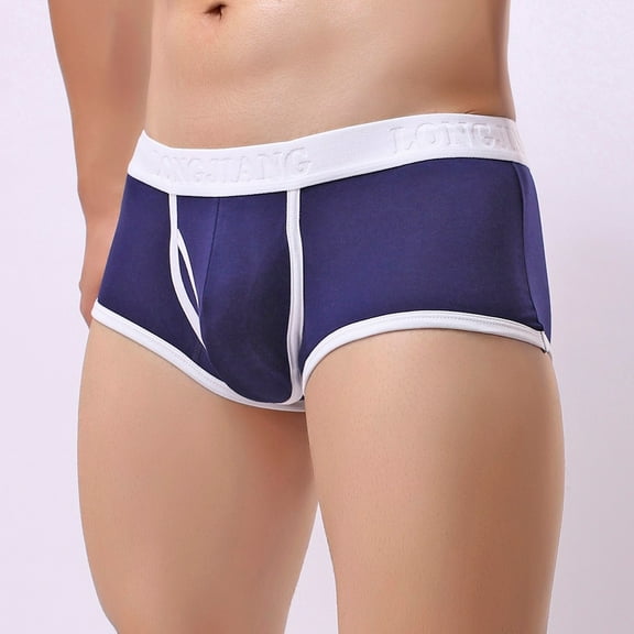Aayomet Underwear Men Underwear Briefs Mens Solid Pouch Underpants Shorts Breathe Men's underwear,Blue Medium