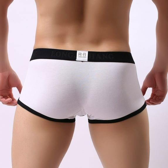 Aayomet Underwear Men Underwear Briefs Mens Solid Pouch Underpants Shorts Breathe Men's underwear,White Medium