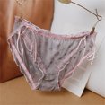 thumbnail image 1 of Aayomet Underwear for Women Womens Love Lace Panties Summer Thin Japanese Girls Mid Waist Pure Cotton Inner Crotch,Navy L, 1 of 3