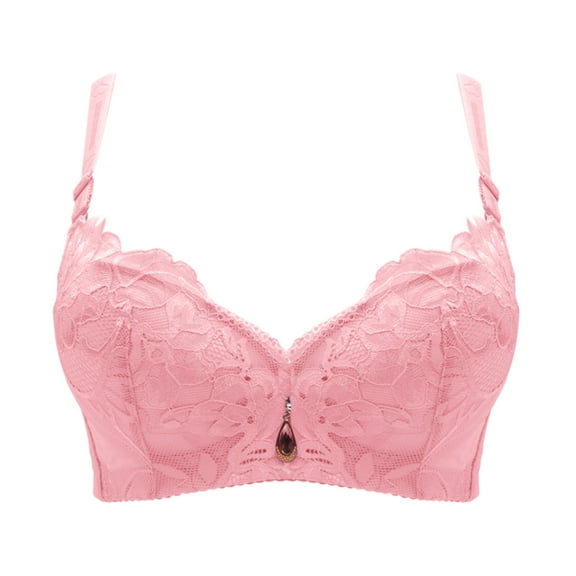 Aayomet Underwire Bra High Impact Sports Bras for Women,Racerback Bra Workout Crop Tops for Women,Pink 40/90E