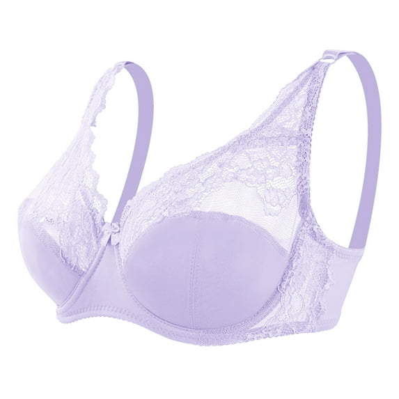Aayomet Underwire Bra Women's Full Figure Beauty Back Smoothing Bra,Purple 85