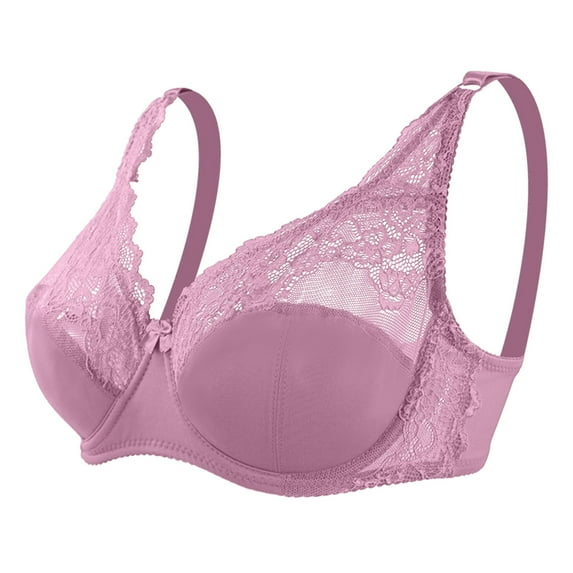 Aayomet Underwire Bra Women's Signature Lace Push-up Bra,Hot Pink 90