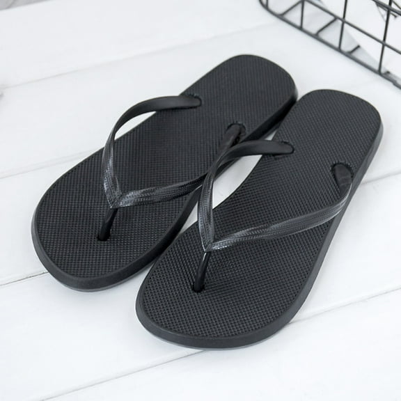 Aayomet Unisex Fashion Hollow Breathable Flip-Flops Non-Slip Wear- Beach Shoes Rubber Flip Flops for Women Bulk,Black 8.5