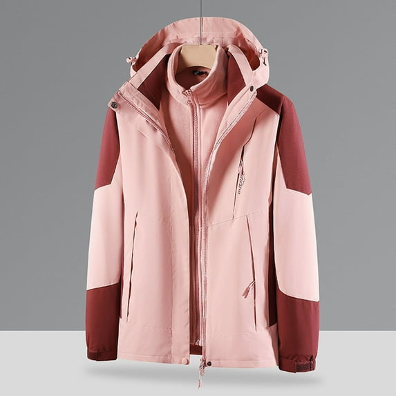 Aayomet Warm Winter Coats For Women Women's Notch Lapel Double Belted Mid Long Outwear Winter Coat,Pink 3XL