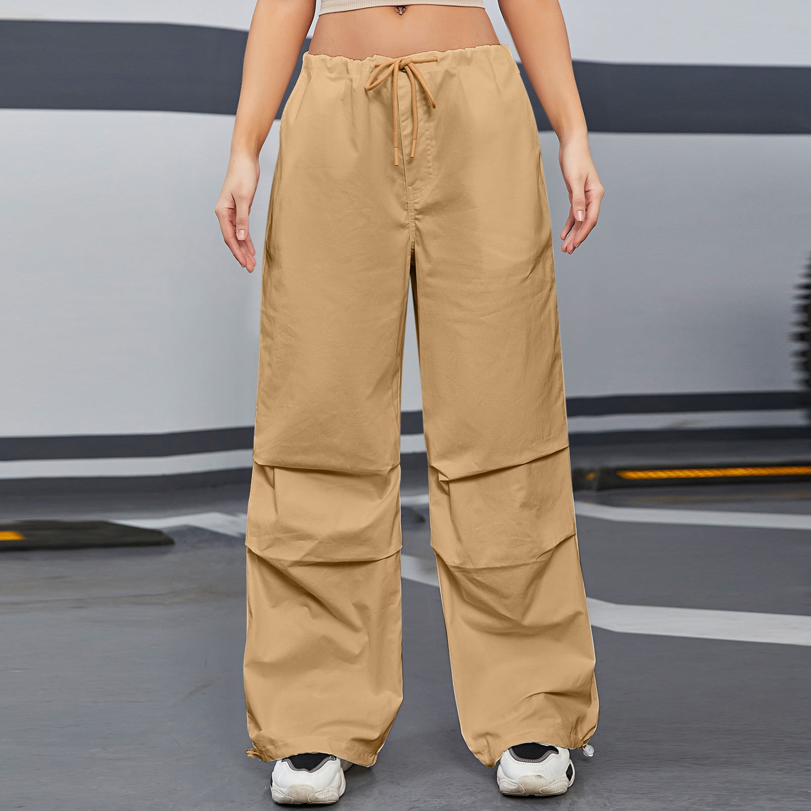 Women Cargo Pants Wide Leg Straight Trousers Casual Baggy Sweatpants casual  Y2K | eBay