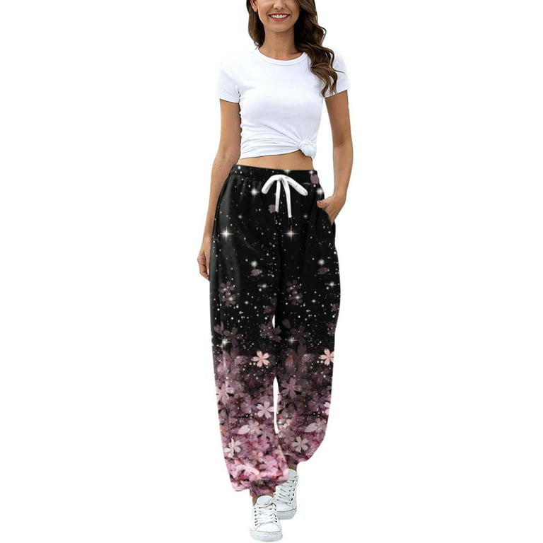 Aayomet Wide Leg Sweatpants Women Sweatpants for Women, Joggers with  Pockets, Thick Lounge Pants,Pink XL