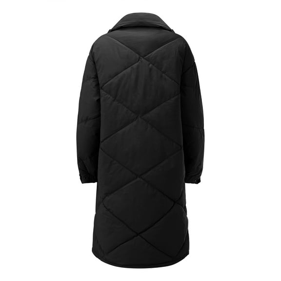 "Aayomet Winter Coat Women's Plus Size Wool Dress Coat with Belt Double Pea Coats Mid-Long Trench Coat,Black L"