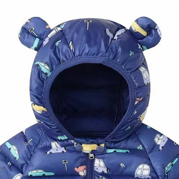 Aayomet Winter Coats For Boys Waterproof Ski Snow Jacket Hooded Lined Windproof Winter Jacket,Navy 12-18 Months