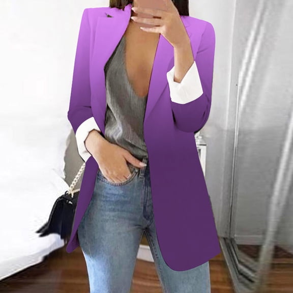 Aayomet Winter Coats For Women Women Casual Coat Long Sleeve Shacket Shirts Jacket with Pockets,Purple L