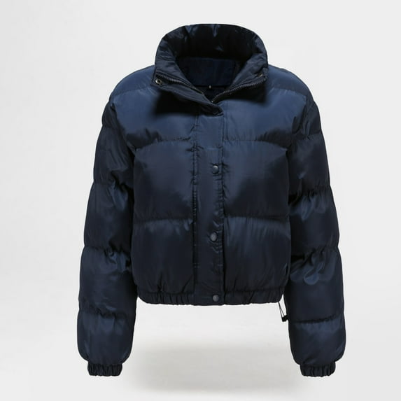 Aayomet Winter Coats For Women Women's Winter Thicken Puffer Coat Warm Long Down Jacket with Sherpa Lined Hood,Blue XL