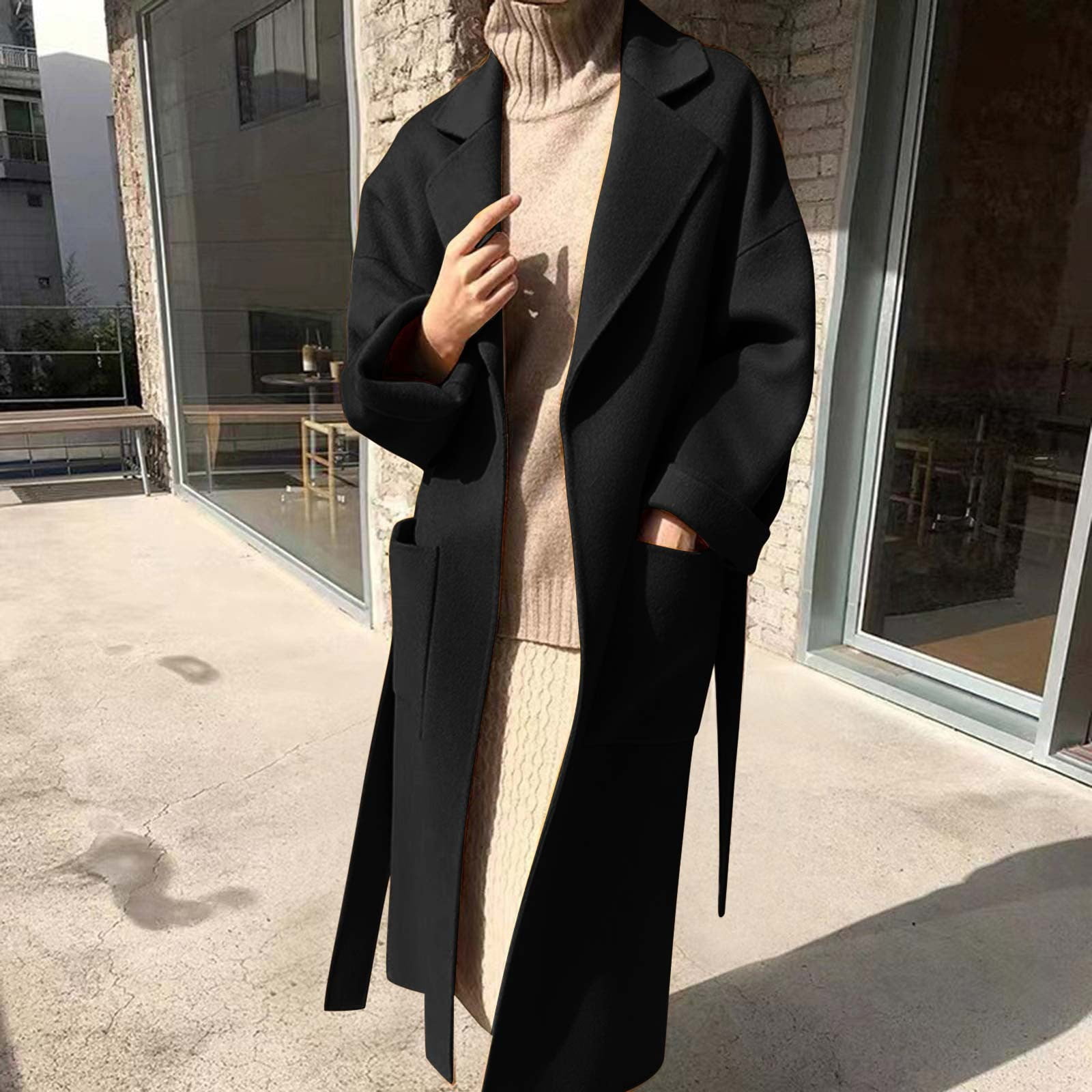 Buttonless hotsell trench coat