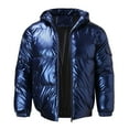 thumbnail image 1 of Aayomet Winter Coats For Men Big And Tall Men's Flannel Shirt Jacket with Removable Hood 5 Pockets Plaid Quilted Lined Winter Coats Thick Hoodie Outwear,Blue XXL, 1 of 5