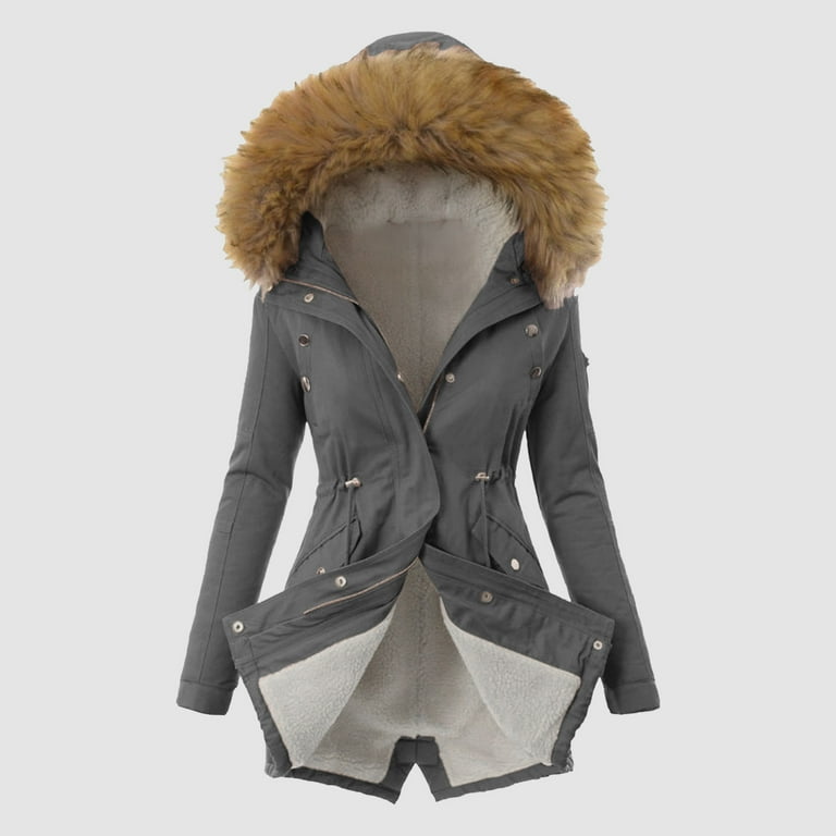 Aayomet Winter Coats for Women 2023 Women's Lightweight Water-Resistant  Longer Length Cocoon Puffer Coat,Gray XXL