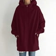 thumbnail image 1 of Aayomet Winter Jackets for Women Loose Solid Color Streetwear Pocket Zipper Drawstring Long Sleeved Hoodie Sweater (, M), 1 of 5