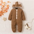 thumbnail image 1 of Aayomet Winter Rompers Baby Girl Baby Snug Fit Footed Cotton One-Piece Romper Jumpsuit,Brown 6-9 Months, 1 of 4