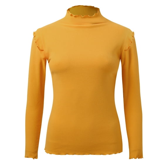 Aayomet Winter Tops For Women Crew Neck Lined Thermal Thermal Underwear Slim Tops Long Sleeve Thermal Shirts Thermal Underwear Top for Women Cotton,Yellow L