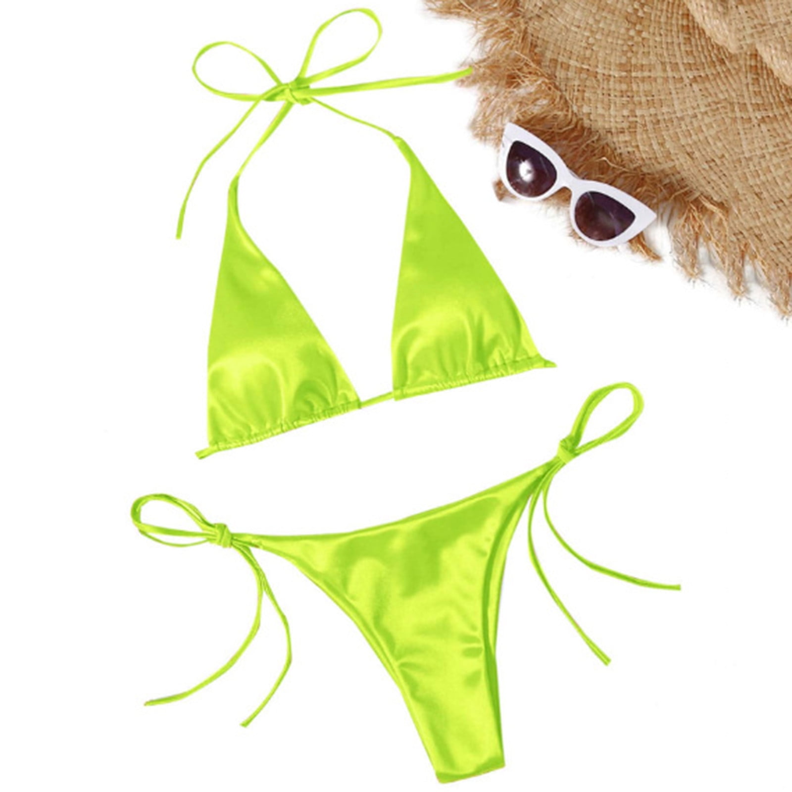 Aayomet Women Bandeau Bandage Bikini Set Push Up Brazilian