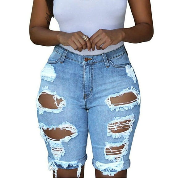 Aayomet Women Jeans Bootcut Stretch Women's Ripped Mid Waisted Boyfriend Jeans Loose Fit Distressed Stretchy Denim Pants,Sky Blue 3XL