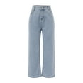 thumbnail image 1 of Aayomet Women Jeans Tall Women's Curvy Totally Shaping Straight Jeans,Light Blue M, 1 of 5