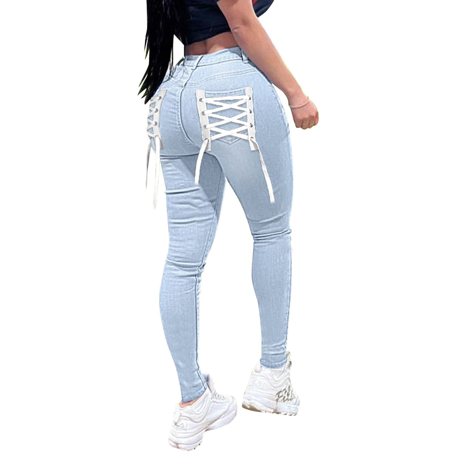 Plus Size Tight Jeans for Women High Rise Stretch Skinny Ripped