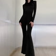 thumbnail image 1 of Aayomet Women Jumpsuits Women's Long Sleeved Backless Slim Straight Wide Leg Casual Jumpsuit,Black S, 1 of 5