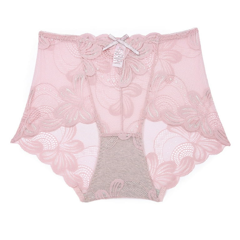 Aayomet Underwear for Women Crochet Lace Rhinestone Underwear Panty (Pink,  L) 