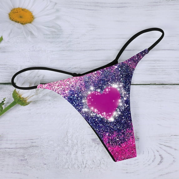 "Aayomet Women Panties Cotton Bikini Women Transparent Underwear Seamless Lace Panties Thong BowHollow Out Underpants Female String Tanga,Purple XL"