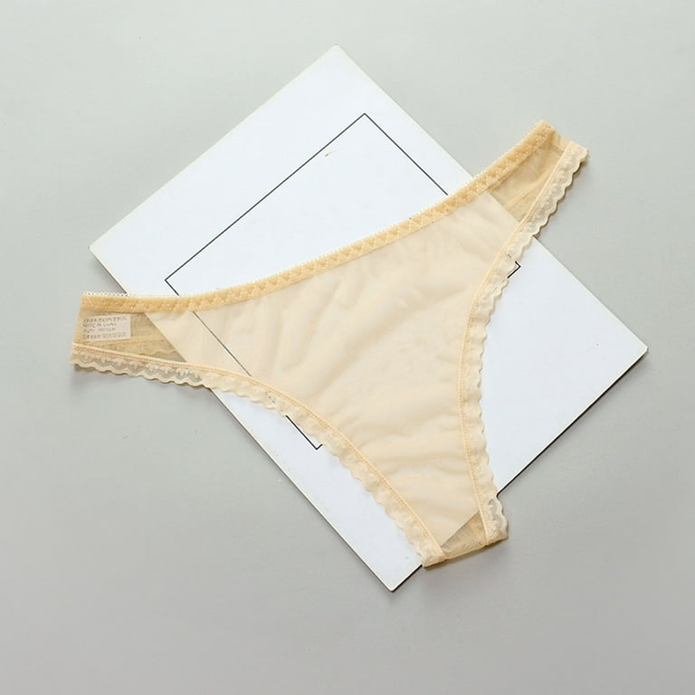 Aayomet Women Panties Cotton Bikini Women's Comfortable Playful Hollowed  Out Underwear,Beige One Size 