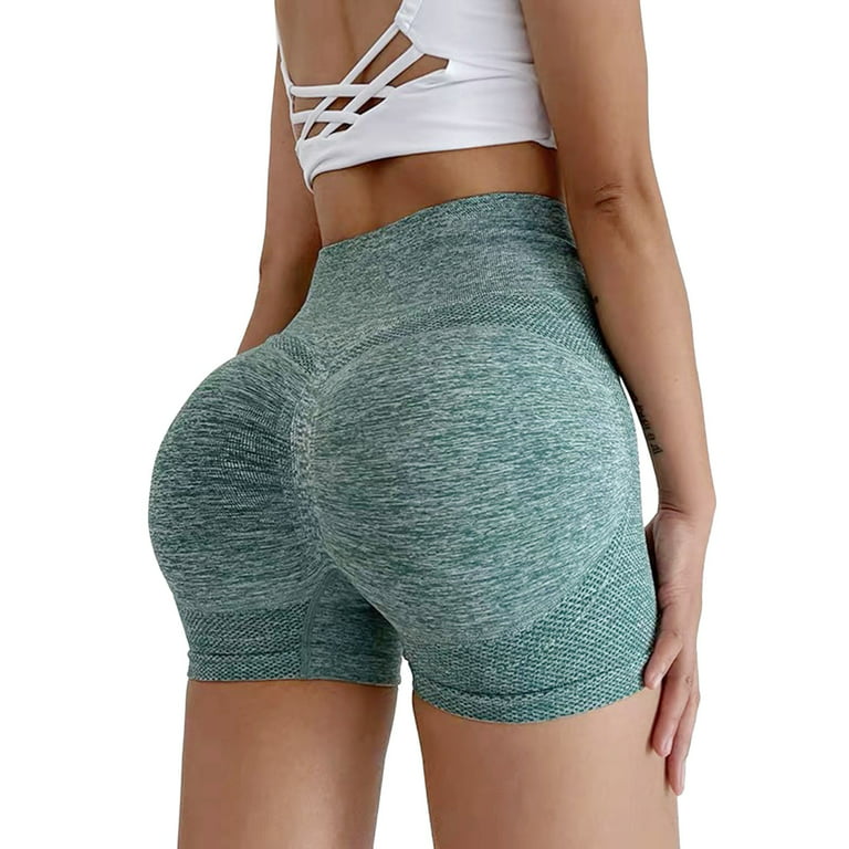 Aayomet Women'S Long Running Shorts High Waisted Spandex Shorts for Women,  Booty Workout Yoga Biker Shorts,Green M