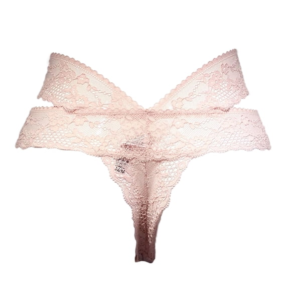 "Aayomet Women'S Panties Bow Panties Color Ladies Solid Drilling Lace Thong Women's Panties,Pink L"
