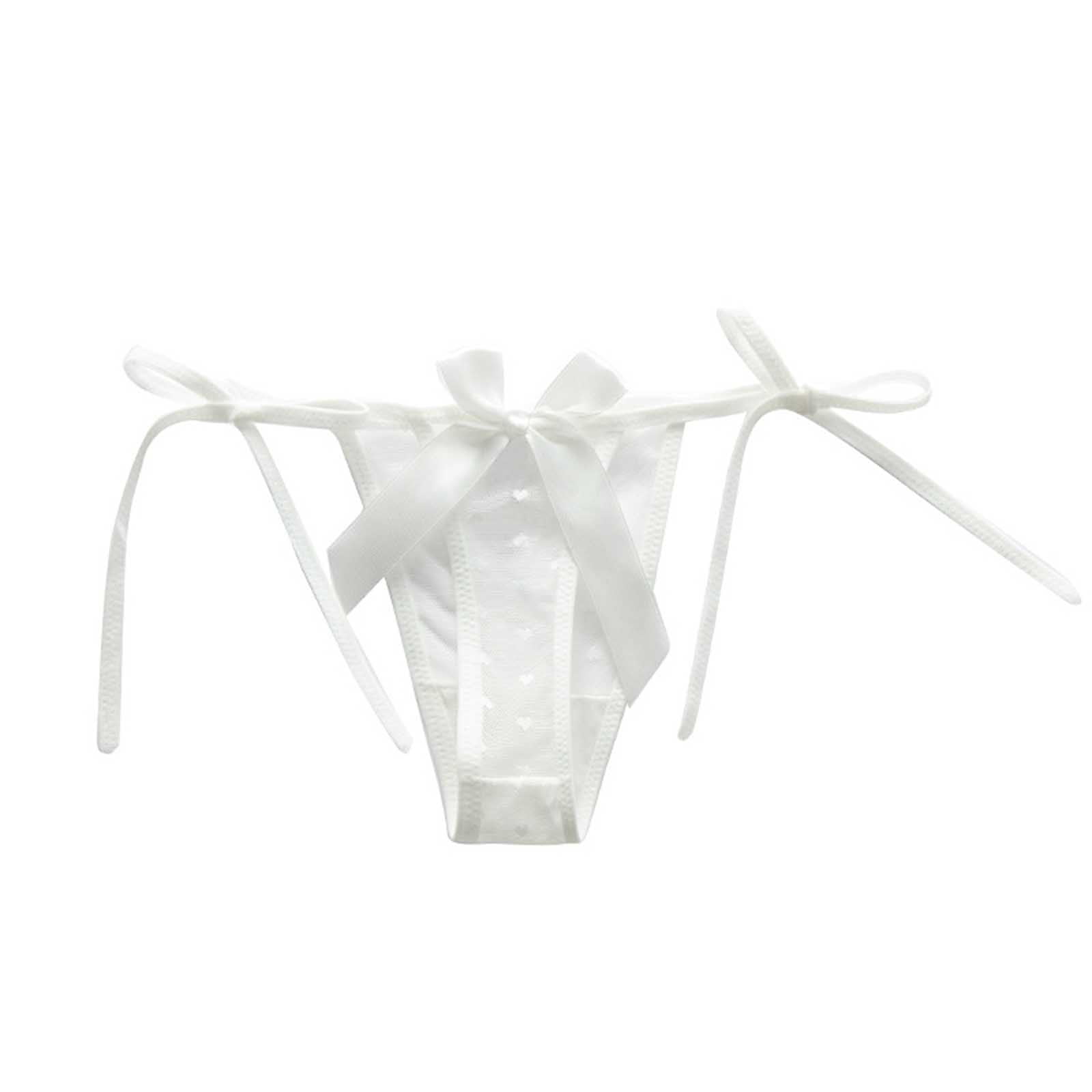 1PCS 100% Organic White Cotton Comfy Ladies Thong Panties With Cute Bow  Women's Underwear Handmade Bridal Lingerie -  Israel