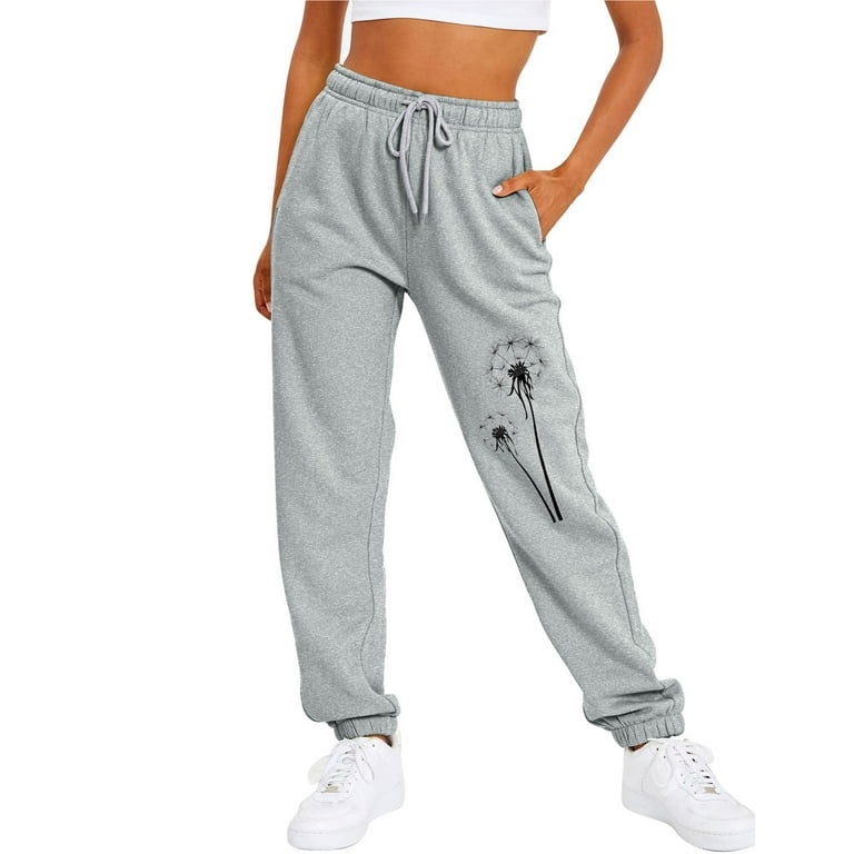 Women Cotton Sweatpants Lounge Drawstring Pants Gym Workout Stretch Joggers