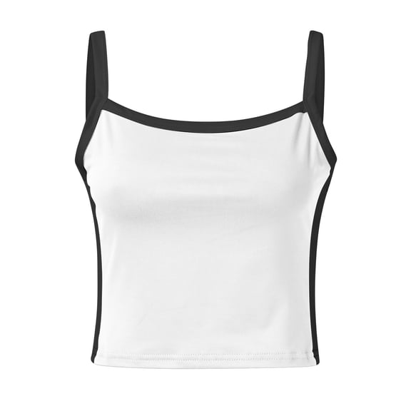 Aayomet Women’S Tanks Women Summer Stretch Slim Round Neck Ribbed Tank Basic Solid Top,White L