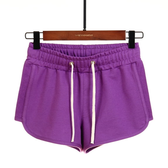 Aayomet Women Shorts Women's Summer Cotton Sports Casual Embroidered Shorts Women's Home Shorts,Purple XXL