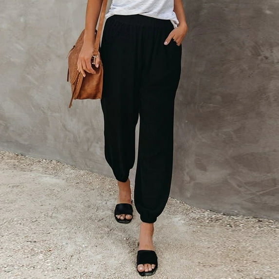 Aayomet Women Sweatpants Womens Lined Pants Water Resistant Thermal Insulated Sweatpants High Waisted Joggers with Pockets,Black XXL