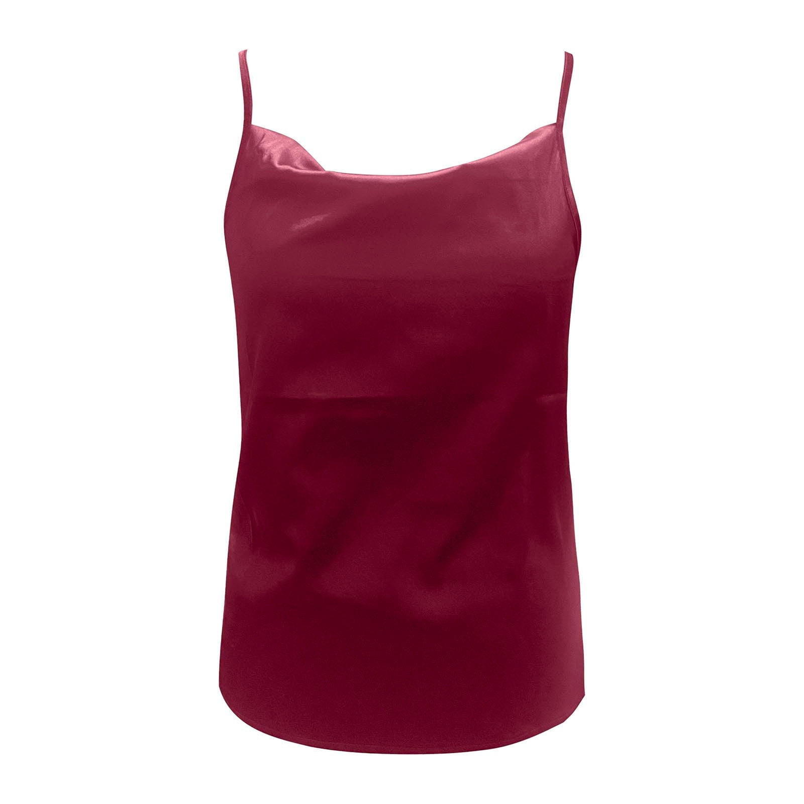 トップス Re:Camisole - Black Satin Scoop Neck Downtown Cami | Express