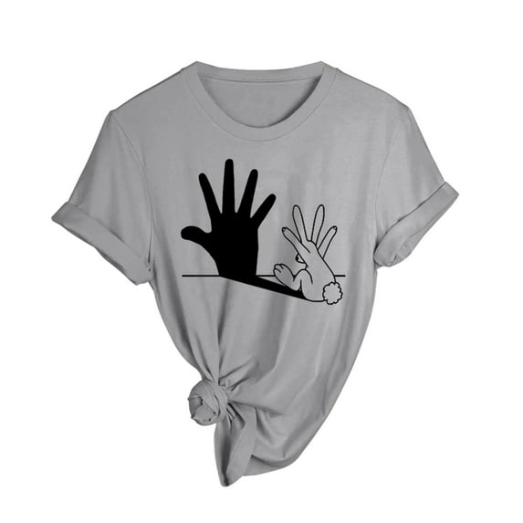 Aayomet Women Tops T-Shirt Women Vintage Graphic Tee Casual Letters Print Short Sleeve Tops,Gray M