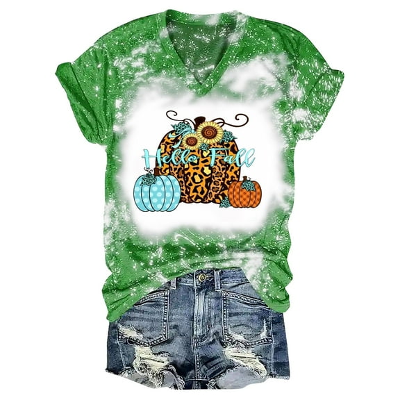 Aayomet Women Tops Women's Graphic Funny T Shirt Cute Tops Teen Girl Tee,Green S