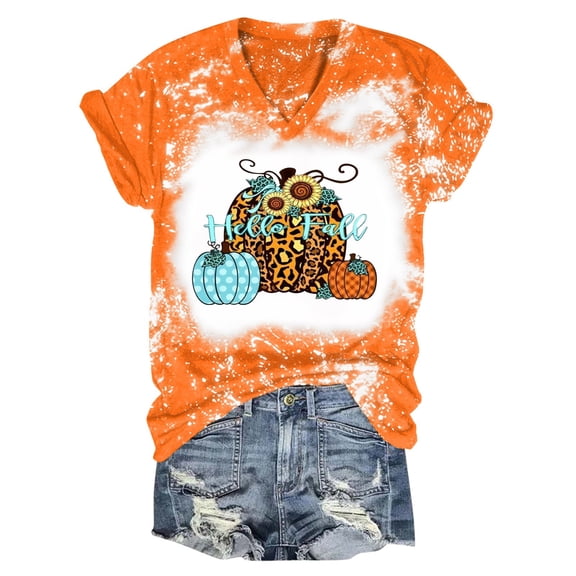 Aayomet Women Tops Women's Heart Print T Shirts Summer Funny Short Sleeve Tops for Teen Girl,Orange XXL