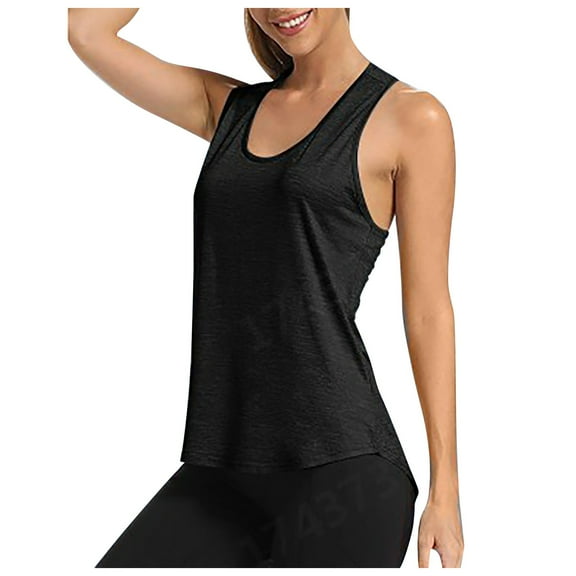 Aayomet Women Tops Women's Sleeveless Chiffon Tank Top Double Layers Casual Blouse Tunic,Black XL