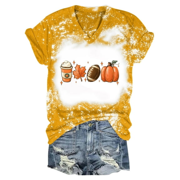 Aayomet Women Tops Womens Petal Sleeve Tops V Neck Short Sleeve Shirts Summer Casual Loose Solid Color Basic Tunic Tshirt,Yellow S