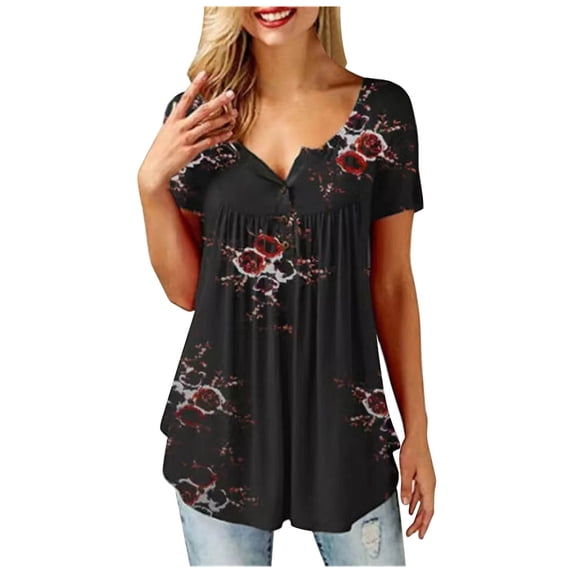 Aayomet Women Tops Womens T Shirts Short Sleeve Striped Color Block Leopard Casual Tops,Black XXL