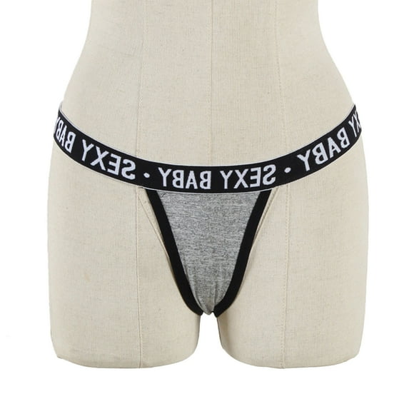 "Aayomet Women Underpants Briefs Womens Printed Seamless Adhesive Panties Low Waist Ice Silk Thong Panties,Gray L"